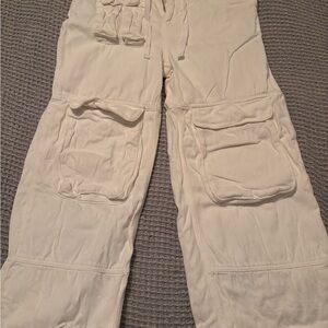House of Sunny White Cargo Style Pants